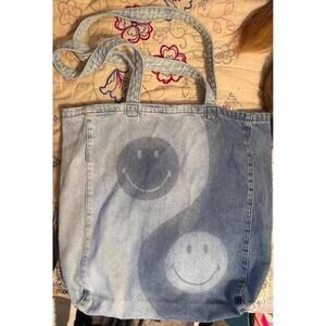 American Eagle Denim Smiley Tote Bag